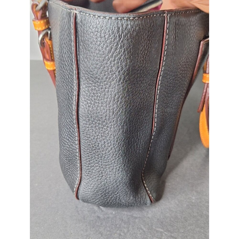 Vtg COACH Chelsea Pebbled Black Leather Handbag Tote C06S-8E97 Mauve Pink Lining - Picture 10 of 12